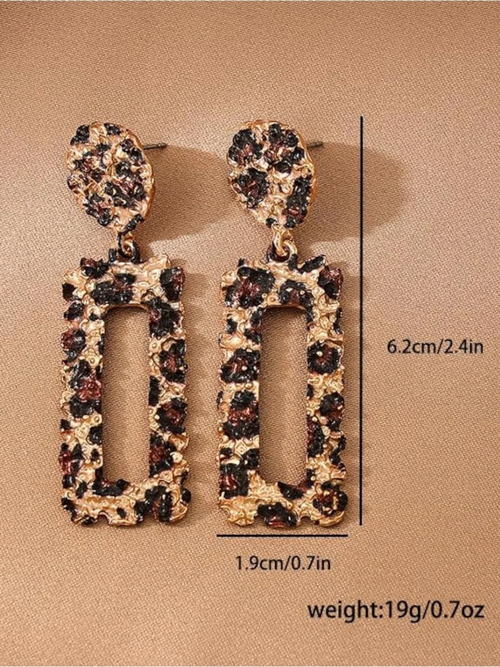 Anthropologie Gold and Black Textured Rectangular Drop Earrings